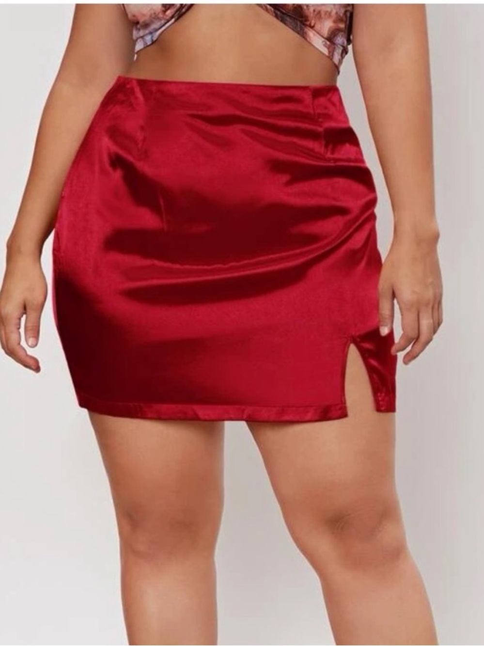 Plus size red stain skirt from Shein